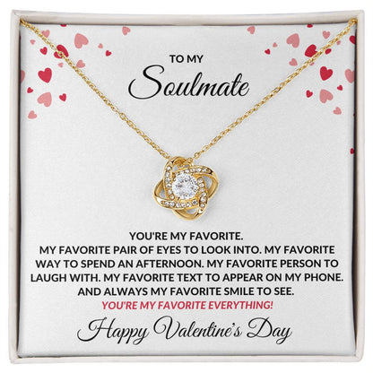 TO MY SOULMATE | LOVE KNOT NECKLACE | VALENTINES DAY GIFT