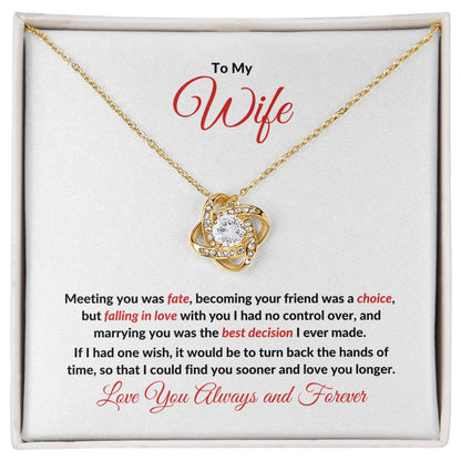 TO MY WIFE | LOVE KNOT NECKLACE | CHRISTMAS GIFT | VALENTINE'S DAY GIFT