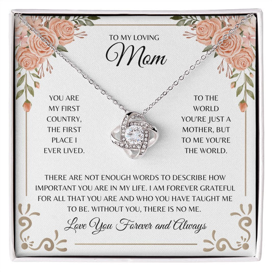 To My Loving Mom | Love Knot Necklace | Mother's Day | Birthday | Gift