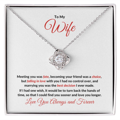 TO MY WIFE | LOVE KNOT NECKLACE | CHRISTMAS GIFT | VALENTINE'S DAY GIFT