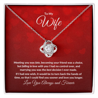 TO MY WIFE | LOVE KNOT NECKLACE | VALENTINES DAY GIFT