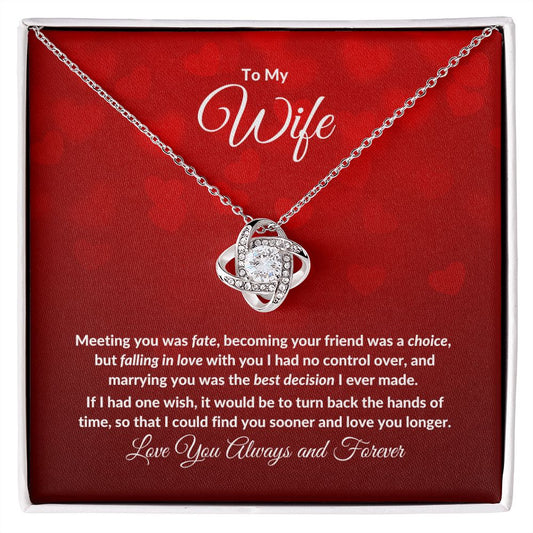 TO MY WIFE | LOVE KNOT NECKLACE | VALENTINES DAY GIFT