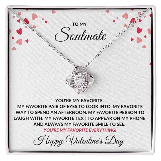 TO MY SOULMATE | LOVE KNOT NECKLACE | VALENTINES DAY GIFT