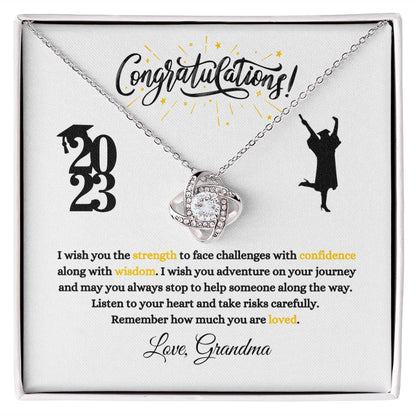GRANDDAUGHTER | LOVE KNOT NECKLACE | GRADUATION GIFT | CLASS OF 2023