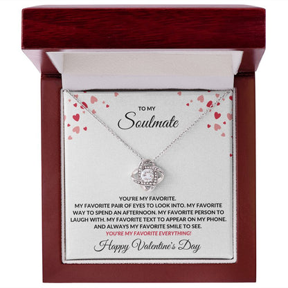 TO MY SOULMATE | LOVE KNOT NECKLACE | VALENTINES DAY GIFT