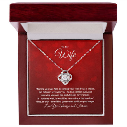 TO MY WIFE | LOVE KNOT NECKLACE | VALENTINES DAY GIFT