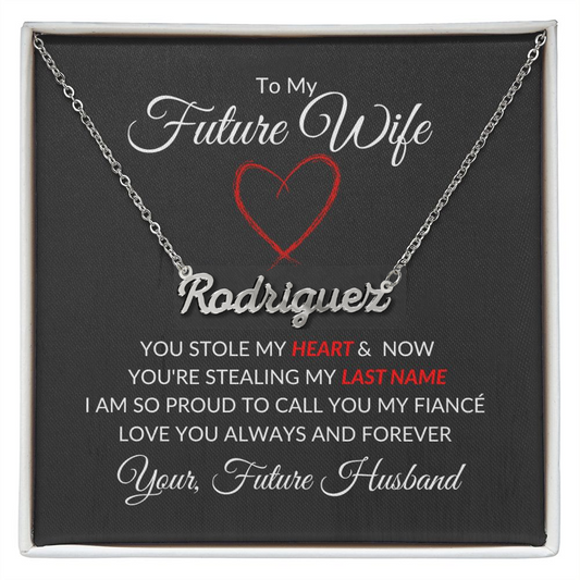TO MY FUTURE WIFE | NAME NECKLACE | VALENTINES DAY GIFT | ENGANGEMENT GIFT